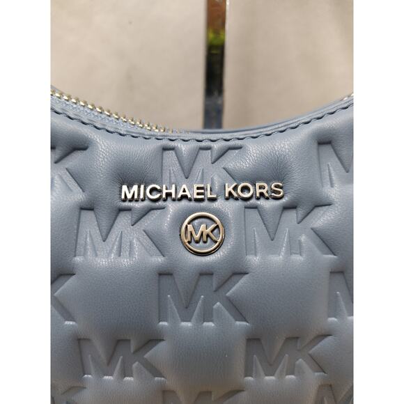 Michael Kors Jet Set Charm Blue Leather Zipper Closure Hobo Shoulder Bag - NWT - Picture 4 of 16